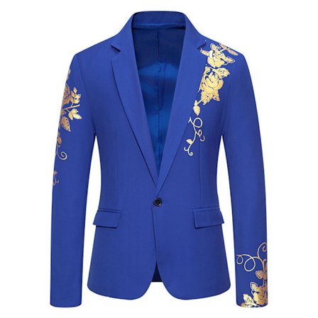 Herre Blazer Mote Blomster Casual Sportsjakke Slank Passform Dressjakke