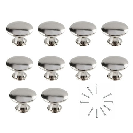 10 stk. Hule Runde Flade Hoved Trækgreb Knapper Med Skruer Til Skuffe Skab