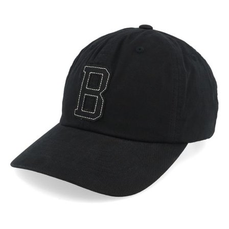 Brixton - Svart unconstructed Keps - Big B Cap Black/Black/Off White Dad Cap @ Hatstore