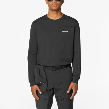 Salomon - Premières couches hauts Vêtements Chest Logo Ls Tee M - Deep Black