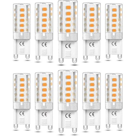 10 kpl G9 LED-lamppu Himmennettävä 5W Lämmin valkoinen 3000K G9 LED-lamput Halogeenivastaavuus 50W AC110/220V [Energialuokka F]