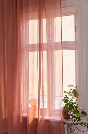 Jotex - Gardin Med Lintekstur 1-lengde Ekstra Bred gammelrosa - LIZZIE - Kjøp Lingardiner hos Jotex