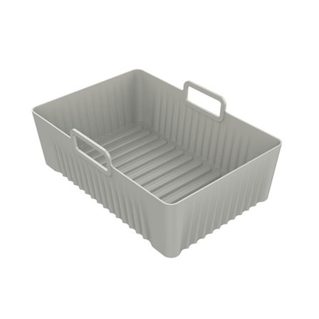 2 st Air Fryer silikongryta grå square Type B