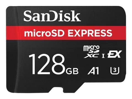 Sandisk microSD Express Card 128GB 880MBps/480MBps, støtter Nintendo Switch 2, PCIe NVMe, U3, UHS-I, A1