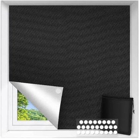 Kannettava pimennysverho, 150 x 100 cm, tilapäinen pimennysverho, tilapäinen pimennyskangas, liimaa päälle, ei porausta, helppo liimata, 