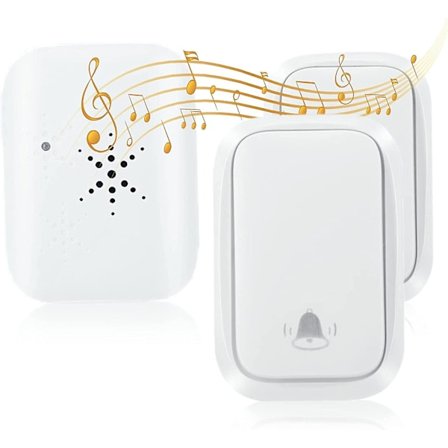 Trådlös Dörrklocka Sändare Mottagare Kit Självförsörjande 4 Volym Vattentät Dörrklocka Kit