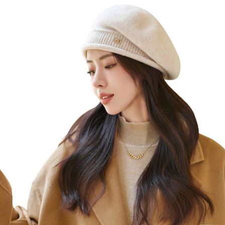 Beret - strikket hue til kvinder - varm beret - uld