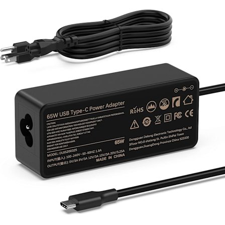 2025 Senaste Modell Laptop Laddare 65W watt USB Typ C AC Adapter Ersättning för HP Chromebook 14 13 X360 Spectre x360 Elite x2 El