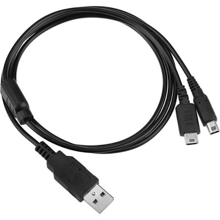 Kompatibel oplader til Nintendo 3DS - Phonillico - USB - 1,2m - Sort - Spiltilbehør