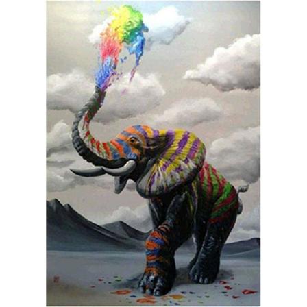 Diamond Painting Fyrkantiga Pärlor 50x50 Cm 5d Diy Djur Elefant Multifärg