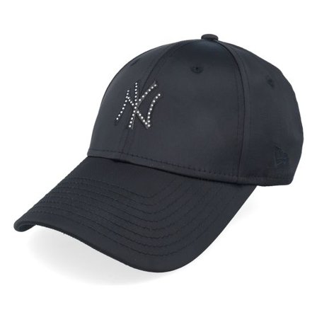 New Era - MLB Svart adjustable Keps - New York Yankees Womens Satin Rhinestone 9FORTY Black Adjustable @ Hatstore