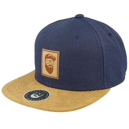 Bearded Man - Ble snapback Czapka Z Daszkiem - Cap Man Patch Navy/Suede Snapback @ Hatstore
