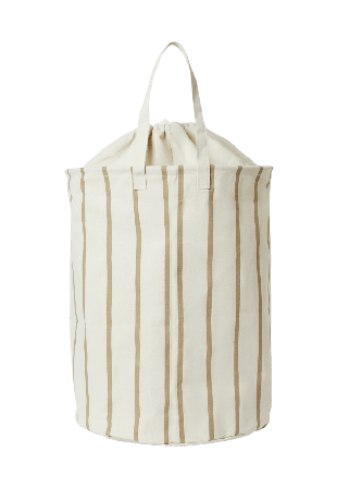 Åhléns Home Tvättkorg CANVAS STRIPE Badrumstillbehör Beige ONESIZE