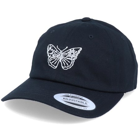 Iconic - Schwarz unconstructed Cap - Butterfly Black Organic Dad Cap / Unconstructed @ Hatstore