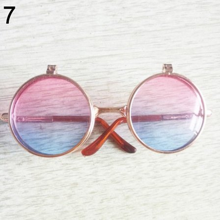 Söta runda glasögon med plyschbågar för dockor 7 7