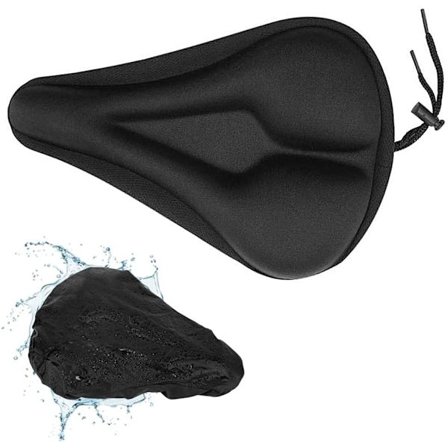 Gel sykkelsetetrekk pute, komfortabel silikon og skum polstret sykkelsete pute spinning sykkel, landeveissykkel, vanntett støvdeksel for utendørs 