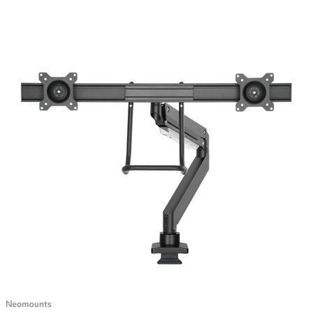 Neomounts by Newstar NEOMOUNTS Monitor Dual-Deskmount with crossbar 10-32inch Full Motion Gasspring Tilt Rotate Swivel Grommet/Clamp black