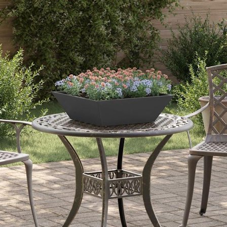 Trädgårdsplanterare Svart 50 x 50 x 15 cm Kallvalsat stål