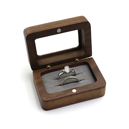 Smyckeskrin i trä Smyckeskrin Förvaringslåda Örhängen Ring Förvaring Black