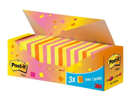 Post-it Notes Värdepack 76x76mm 24/fp - Lyreco - Kontorsmaterial > Notes och Post-It > Notes - Färgade