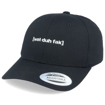 Hatstore - Svart adjustable Keps - Hatstore x Kevin Bang - Wat Duh Fak Curved Black Adjustable @ Hatstore