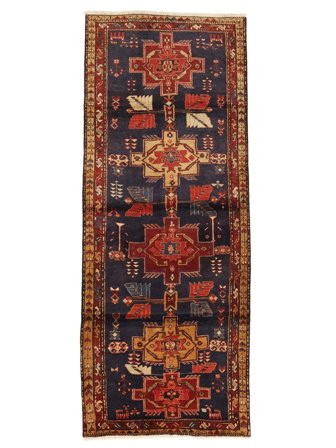 Hand Knotted Ardebil Rug 105X305 Wool Black/Dark Red Small