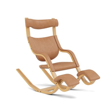 Varier Furniture Gravity - Brown Leather - Light brown base