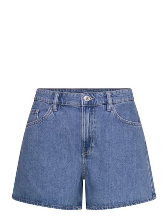 Mango | High-Waisted Straight-Fit Denim Shorts | 32