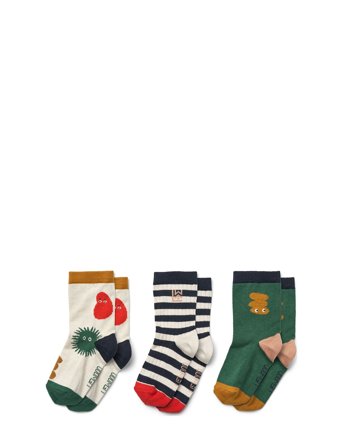 Liewood Silas Socks 3-Pack - Multi/patterned - 17/18