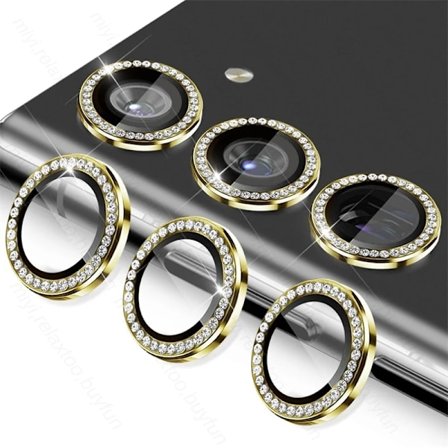 9D Diamant Kameralinsskydd Ring Skyddsfilm För Samsung Galaxy S25 S24 S23 S22 Ultra 5G S25 Plus S24 FE S23 Härdat Glas