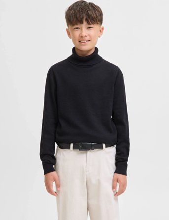 Jack & Jones Jjebasic Knit Roll Neck Jnr - Black - 176