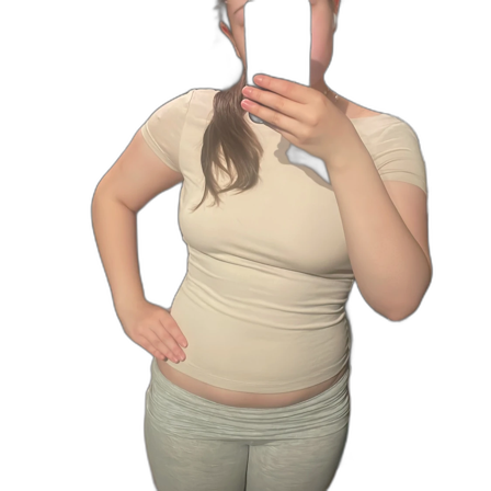Beige tight topp med öppen rygg