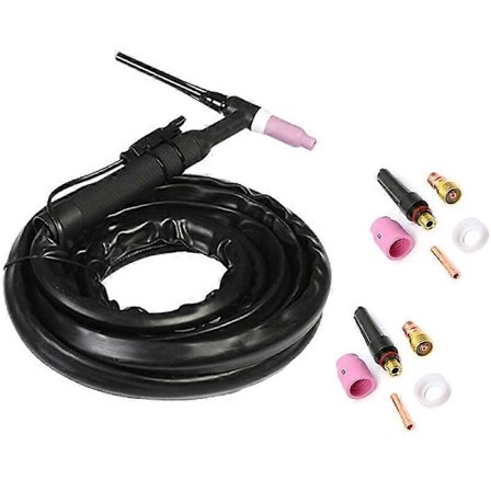 Wp17 150A TIG-brännare 1M Komplett Flexibelt Huvud Kylning Med Förbrukningsmaterial