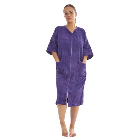 Keanu Dam/Dam Zip Front Handduk 8-10 UK Aubergine