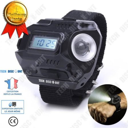 LED-taskulamppu - TD - Taskukello - 900mAh - 5W - Ladattava USB - Musta