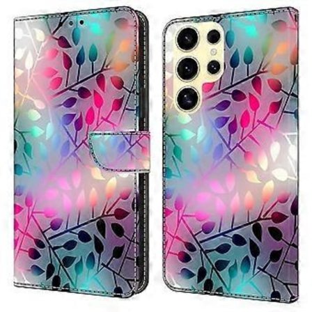 Samsung Galaxy S25 Ultra -kotelo magneettilukolla, 3D-kuvioitu nahkalompakkopuhelinkotelo (tyyli F)