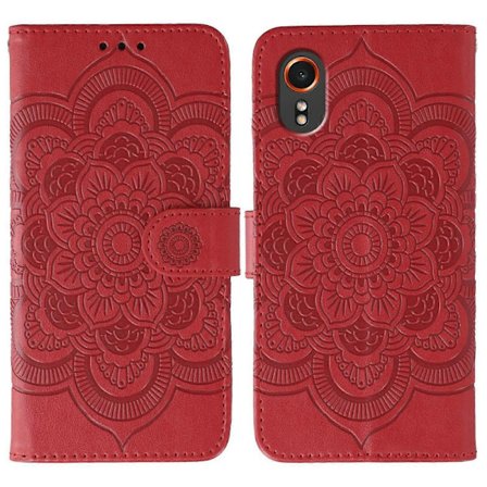 For Samsung Galaxy Xcover7 Case PU Leather Mandala Embossed Design Wallet Phone Case [DB] Multicolor