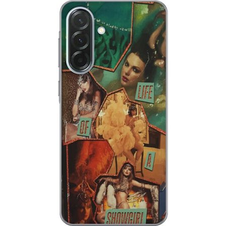 Kompatibelt Mobilskal till Samsung Samsung Galaxy A36 Taylor Swift Livet som Showgirl - Gyllene Showgirl med Hatt och Glamour
