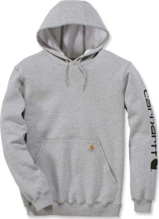 Carhartt Workwear Carhartt M's Sleeve Logo Hooded Sweatshirt Heather Grey/Black