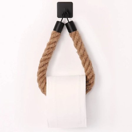 /EA/Toalettpapirholder, Hampetau Håndkleholder for Bad og Kjøkken