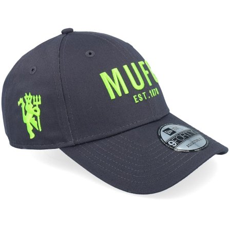 New Era - Gris Gorra - Manchester United Seasonal 9FORTY Dark Grey/Neon Green Adjustable @ Hatstore