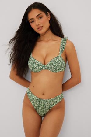 NA-KD Swimwear Bas de bikini sarrau recyclé - Spring Offer - Flower - X-Large