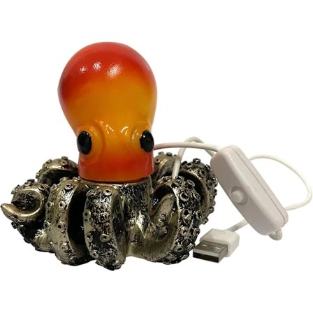 Blekksprut nattlys, dekorativ blekksprutlampe manuell på og av bærbar lys for trapp, baderom marint liv tema tilbehør