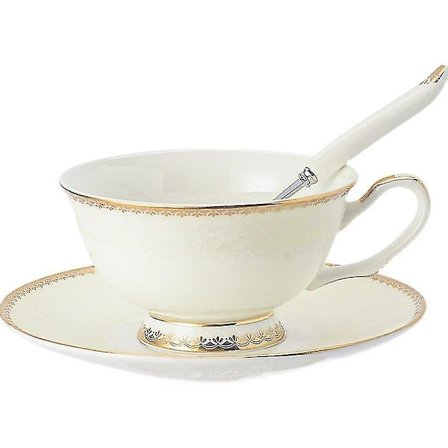 Præget Europæisk Kaffe Kop Sæt Luksus Ben Porcelæn