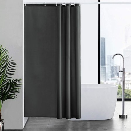 Vaskbar Bruseforhæng Vandtæt Stof Mørkegrå Anti-Svamp Bruseforhæng Polyester Tekstil 120x200cm med Kroge