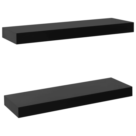 Vidaxl Svävande Vägghyllor 2 St Svart 40x20x3,8 Cm Svart