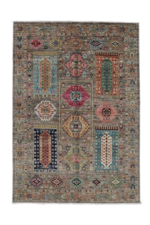 Shabargan Rug Hand Knotted 152X216 Brown/Black Afghanistan