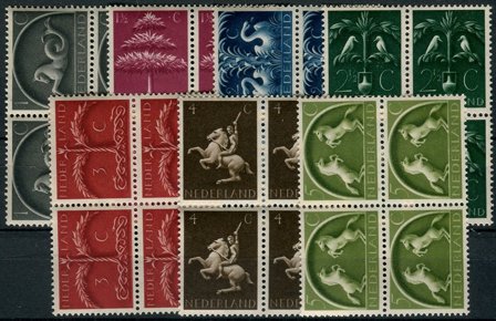 Holland 1943-1944 - NVPH 405-411 - 4-blokke - Postfrisk