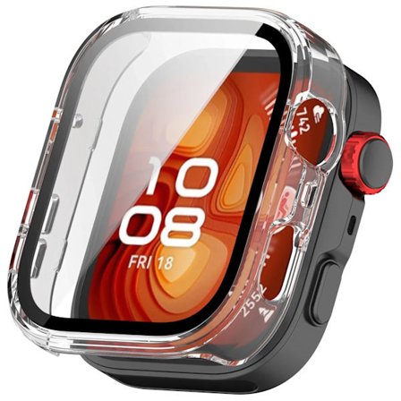 Skal av glas+PC för Huawei Watch Fit 3/4 Pro HD Härdat Skärmskydd Omfattande Skyddsskal för Huawei Watch Fit 3/4 Stötfångarskal