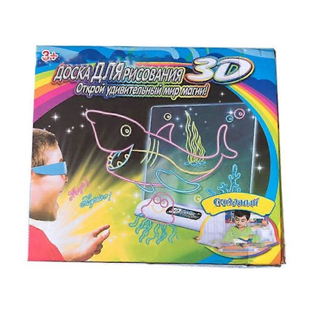 3D Magisk Tegnebrett LED-Lys Lysende Pad Kunst Doodle Maleopplæring Leker for Barn Gutter Jenter Gaver
